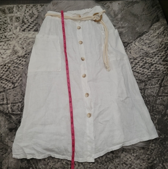 Scandal Italy 100% linen button front midi skirt one size - Picture 7 of 9